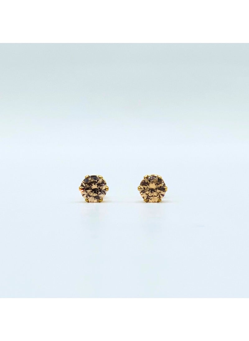 Earss Topaz Birth Stone Nov Gold Earring | Stainless Steel | 18K Gold Plated  - Image 1
