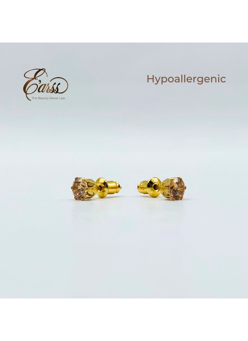 Earss Topaz Birth Stone Nov Gold Earring | Stainless Steel | 18K Gold Plated  - Image 3