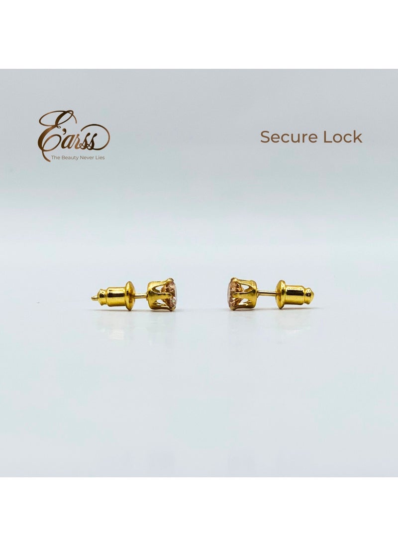 Earss Topaz Birth Stone Nov Gold Earring | Stainless Steel | 18K Gold Plated  - Image 5