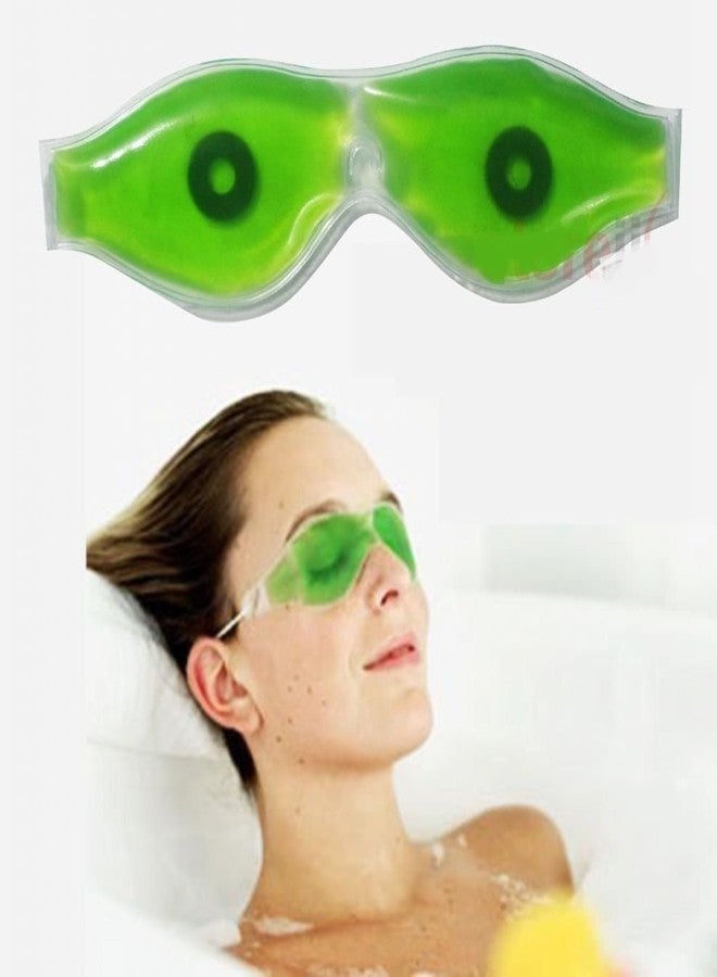 KIDINGTON Aloe Vera Ice Cool Gel Eye Mask with Strap-on Premium Cooling Relaxation Sleeping Mask Patches Remove Dark Circles Fatigue Cool Eyes Patch Pads Eye Care - Image 4