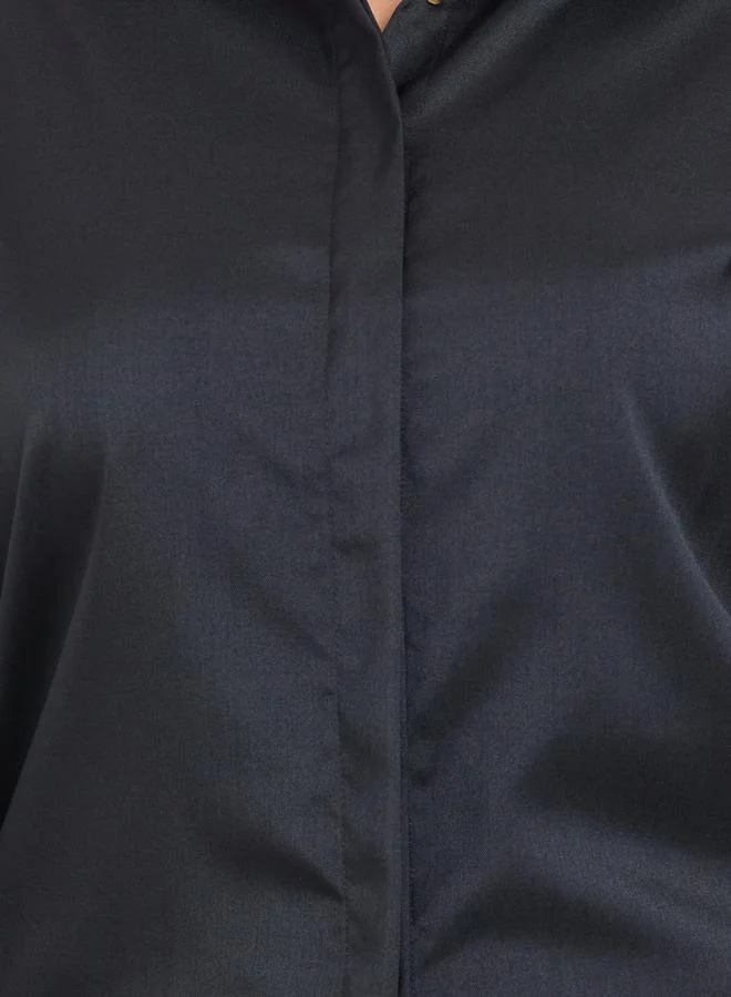 Styli Styli Plus Black Shirt with Side Tape Detail