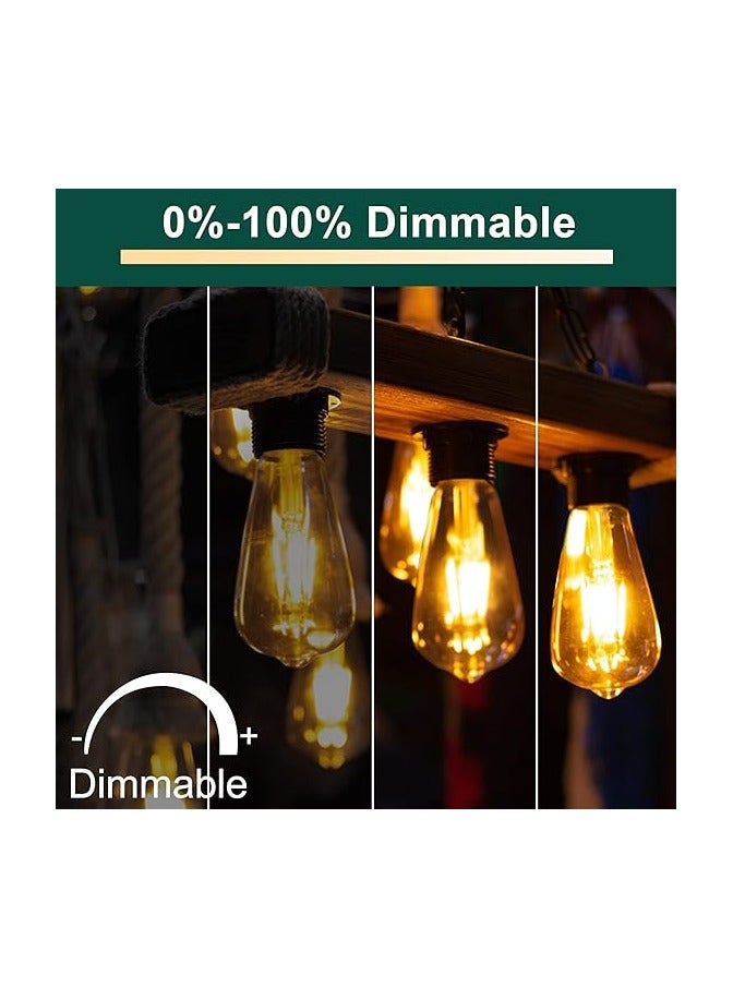 عكس الضوء اديسون خمر لمبة E27، LED الرجعية ST64 مصباح أبيض دافئ للإضاءة المزاج، 4W 650lm 2700K لمبات للبار، الأسرة، فندق 3 حزمة - Image 2