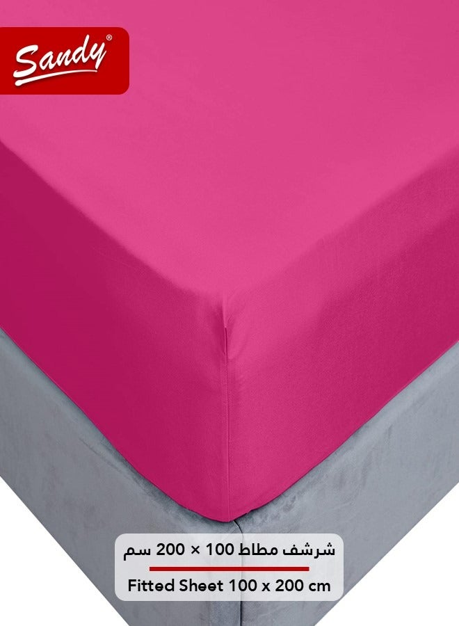 Sandy Premium Hotel Quality Fitted Sheet and Pillow Case, Bed Sheet 2 Pieces Set, Soft & Breathable and Cooling, Twin Size 100 x 200 cm, Fuchsia - Image 3