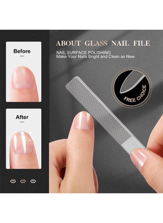 2Pcs Glass Nail Shiner Glass Nail File for Natural Nails Nano Nail Buffers Crystal Shine Polisher Professional Manicure Tools Kit for Acrylic Nail Care - view 3