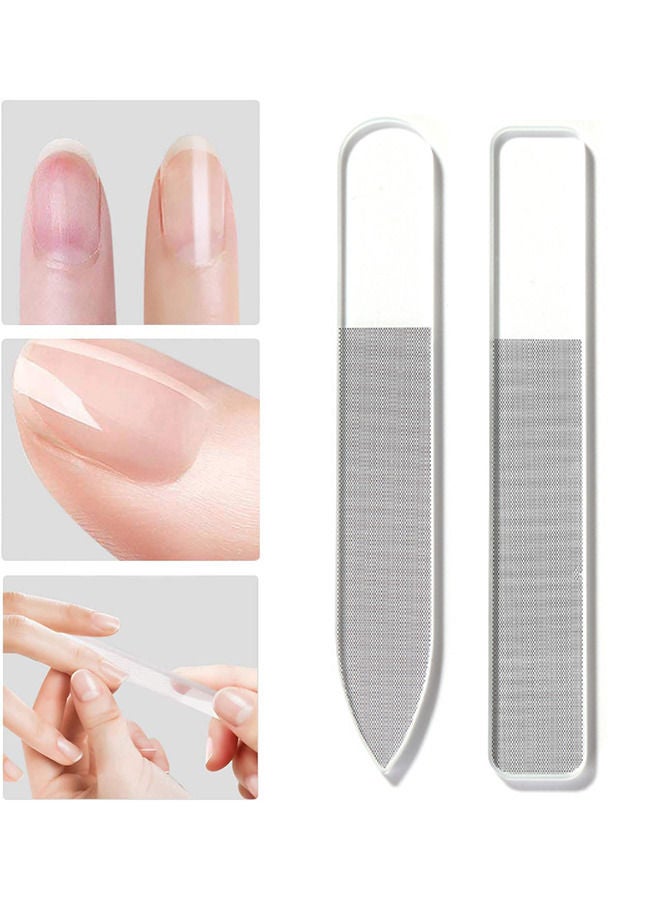 2 قطع الزجاج أظافر الأظافر الزجاجية الأظافر للأظافر الطبيعية بلورة تلميع أدوات الأدوات المانيكور لرعاية الأظافر الاكريليك - Image 1