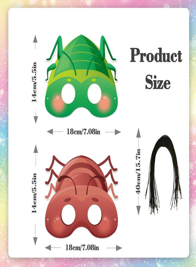 Qpout 27pcs Spring Bugs Paper Masks with Elastic Cords,Spring Time Insect and Bug Theme Dress-Up Party Birthday Accessory Favor Supplies,9 Styles - Image 3