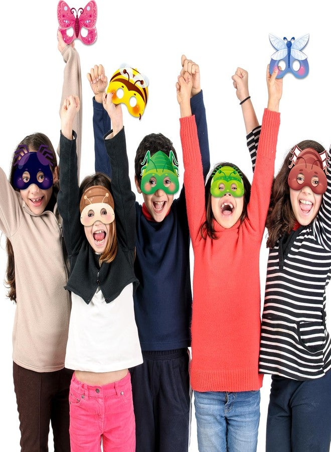 Qpout 27pcs Spring Bugs Paper Masks with Elastic Cords,Spring Time Insect and Bug Theme Dress-Up Party Birthday Accessory Favor Supplies,9 Styles - Image 5