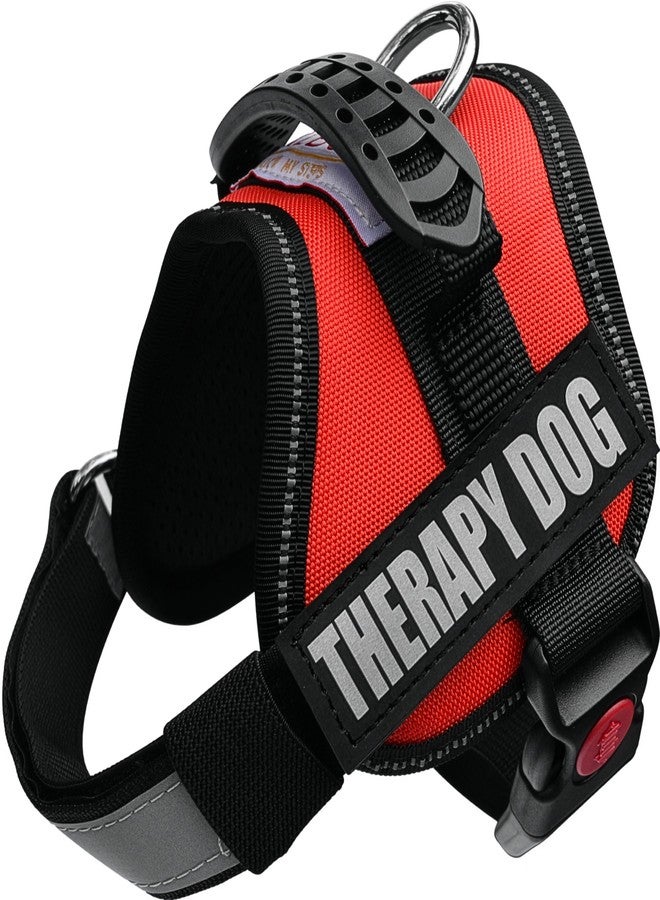 Albcorp Reflective Therapy Dog Vest Harness with 2 Removable Patches, Adjustable Woven Nylon, for Therapy Visits and Volunteer Programs, Red, Extra Small - Image 1
