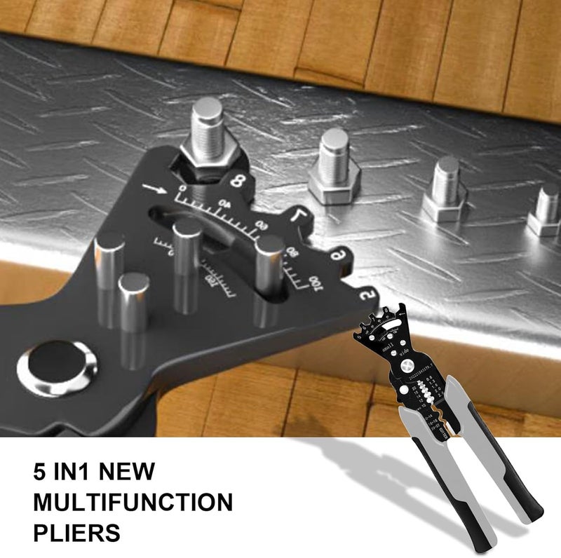 XBEY Multifunctional Wire Stripper and Cutter, Crimping Tool - Wire Stripper, Crimping Plier, Cable Cutter, Multi-Purpose Wire Stripper & Crimping Tool (Grey Crown Plier) - Image 5