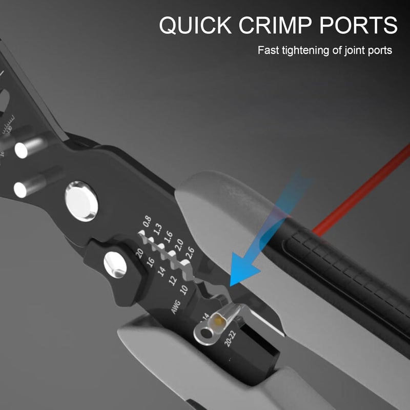 XBEY Multifunctional Wire Stripper and Cutter, Crimping Tool - Wire Stripper, Crimping Plier, Cable Cutter, Multi-Purpose Wire Stripper & Crimping Tool (Grey Crown Plier) - Image 2