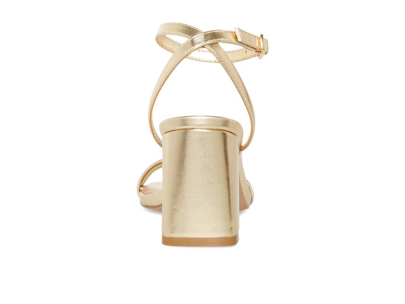 Steve MaddenÂ® Luxe Block Heeled Sandals for Women â€“ Leather Upper and Lining â€“ Adjustable Buckle Closure Gold 10 M - Image 5