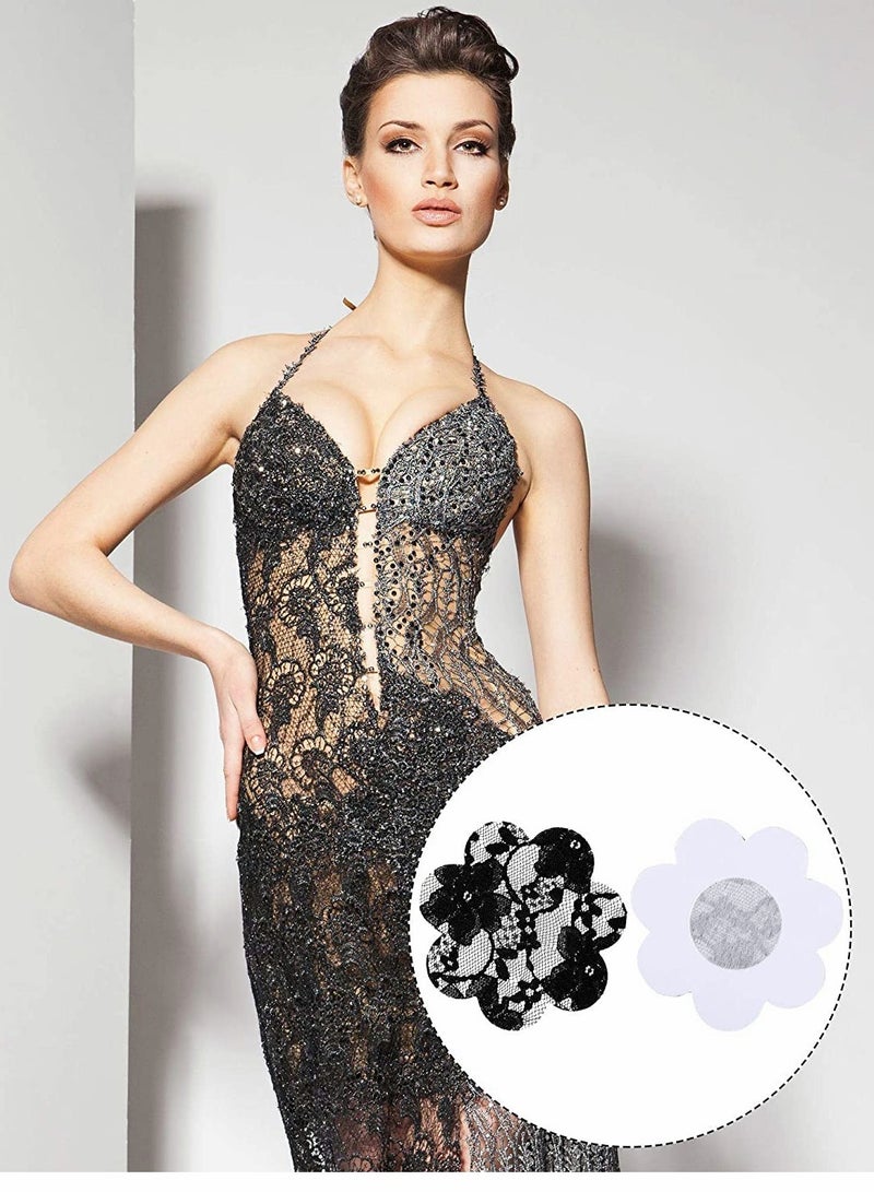 Excefore Nipple Covers Disposable, Lace Nipple Covers Disposable Self-Adhesive, Breast Pasties Comfortable, Comfortable Breathable Invisible Adhesive Satin Bra Pad for Women - Image 2