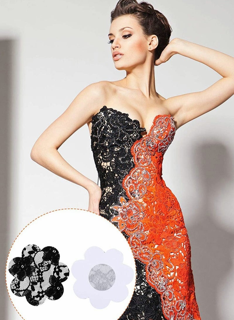 Excefore Nipple Covers Disposable, Lace Nipple Covers Disposable Self-Adhesive, Breast Pasties Comfortable, Comfortable Breathable Invisible Adhesive Satin Bra Pad for Women - Image 4