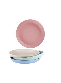 Y&D Dinner Plates Set 4 Pack 8" Plastic Unbreakable for Family Party Picnic Home Dishwasher Microwave Safe  - Image 1
