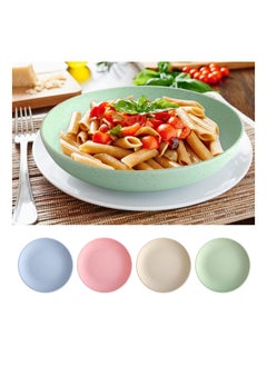 Y&D Dinner Plates Set 4 Pack 8" Plastic Unbreakable for Family Party Picnic Home Dishwasher Microwave Safe  - Image 3
