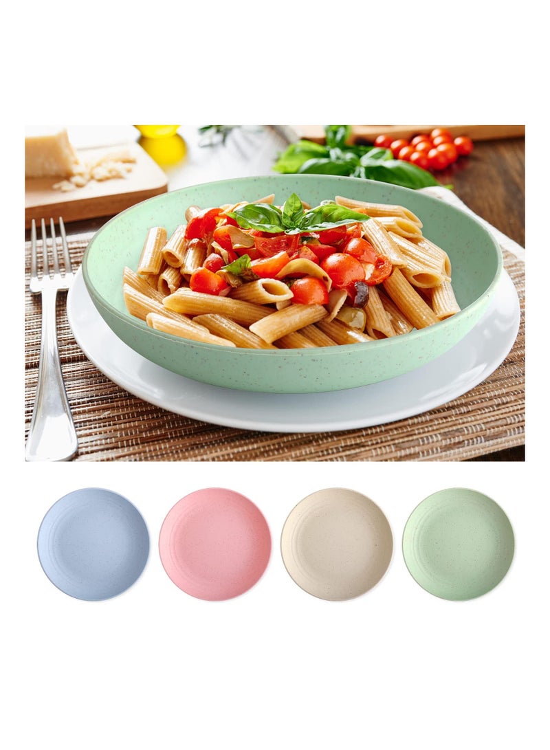 Y&D Dinner Plates Set 4 Pack 8" Plastic Unbreakable for Family Party Picnic Home Dishwasher Microwave Safe - Image 3