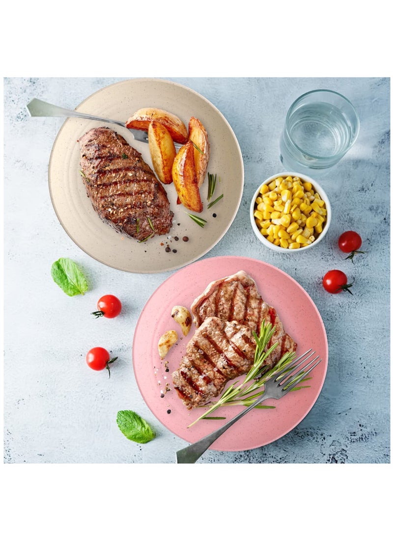 Y&D Dinner Plates Set 4 Pack 8" Plastic Unbreakable for Family Party Picnic Home Dishwasher Microwave Safe - Image 2