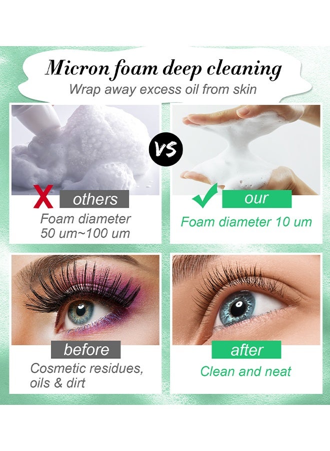 Elaimei Eyelash Extension Shampoo 50 ml + Brush - Eyelid Foam Cleaner, Lash Foam Shampoo, Eyelid Cleanser For Makeup Remover, Eyelash Wash And Eyelash Bath For Extensions, Salon Use And Home Care - Image 4