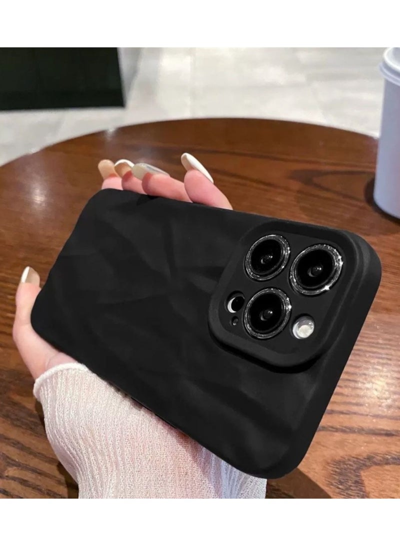 جراب رخامي أسود غير لامع لهاتف iPhone 16 Pro - تصميم محكم ، مقاوم للصدمات ، مضاد لبصمات الأصابع - Image 1