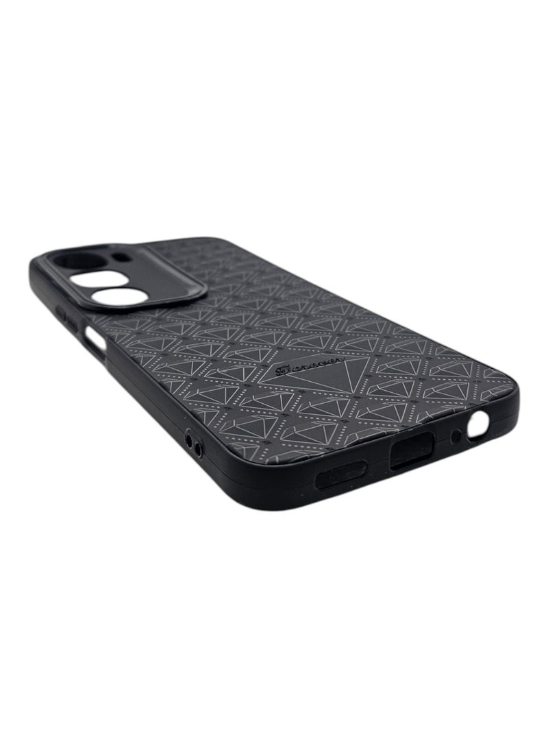 Case With a Diamond Pattern For Vivo Y19s / Y19s Pro - Black - Image 3