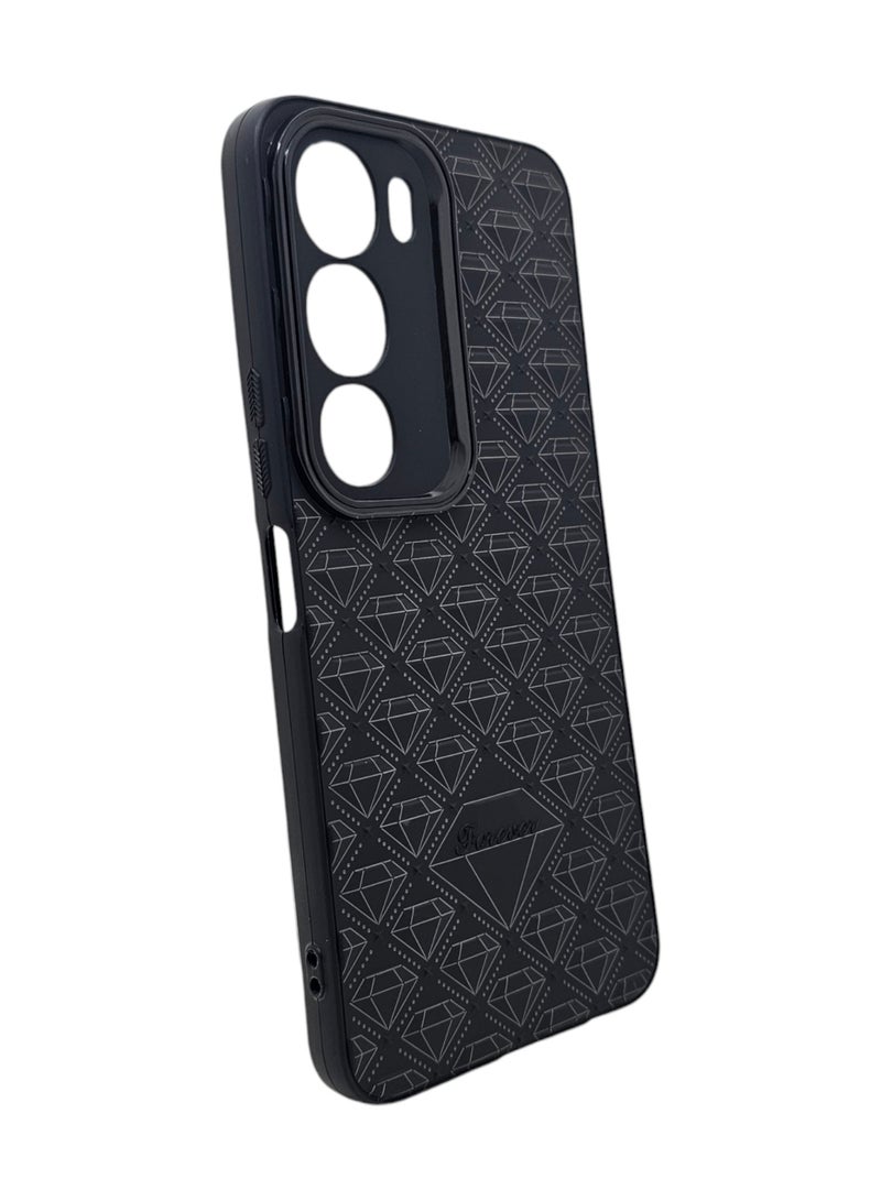 Case With a Diamond Pattern For Vivo Y19s / Y19s Pro - Black - Image 2