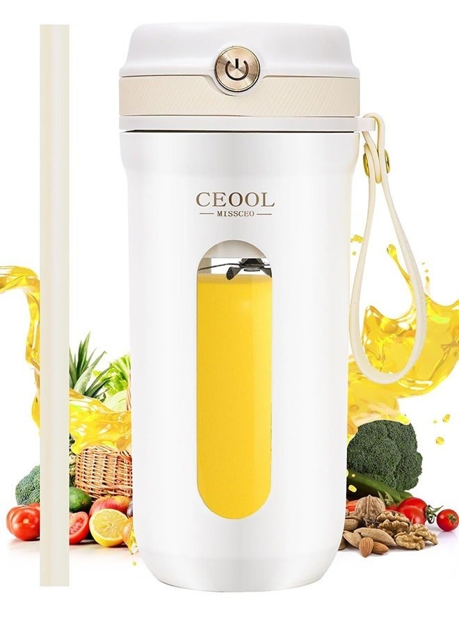 Ceool Portable Blender, Mini 350ML Juicer, Wireless Rechargeable Mixer, 10 Stainless Steel Blades,18000RPM Personal Size Blender For Travel Sports Office School - Image 1