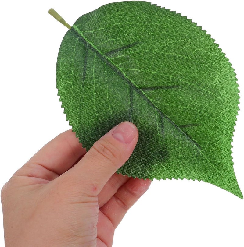 FUOYLOO 30pcs Faux Green Leaves Artificial Greenery for Crafts and DIY, Lightweight Silk Screen Cloth Leaves Stay Bright for Wedding Bouquets, Garland, and Outdoor Decoration - Image 4