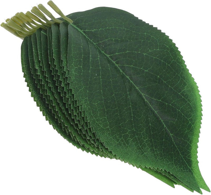 FUOYLOO 30pcs Faux Green Leaves Artificial Greenery for Crafts and DIY, Lightweight Silk Screen Cloth Leaves Stay Bright for Wedding Bouquets, Garland, and Outdoor Decoration - Image 1