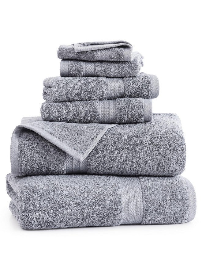 LANE LINEN Lane Linen 100% Mercerized Cotton Luxury Bathroom Towels Set - 6 Pieces - Ring Spun Technology - 2 Bath, 2 Washcloths, 2 Hand Towels - Suitable for All Skin Types including Sensitive Skin - Space Grey  - Image 1