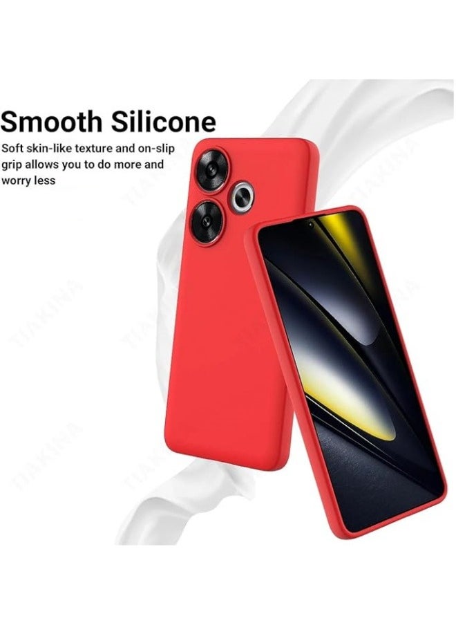 ماركة غير محددة - العلبة السيليكونية متوافقة مع Xiaomi POCO F6 5G، ناعمة الملمس، مضادة للصدمات، مضادة للغبار، مضادة للانزلاق، توفر تغطية كاملة للجسم مع حزام معصم قابل للربط لـ Mi POCO F6. - Image 1