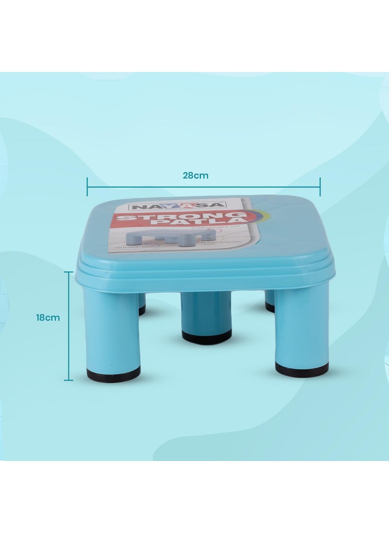 NAYASA Nayasa Plastic Strong Patla Durable Stool For Home Light Weight Stool Multipurpose Stool Stool For Kitchen And Bathroom No 516 Blue  - Image 4