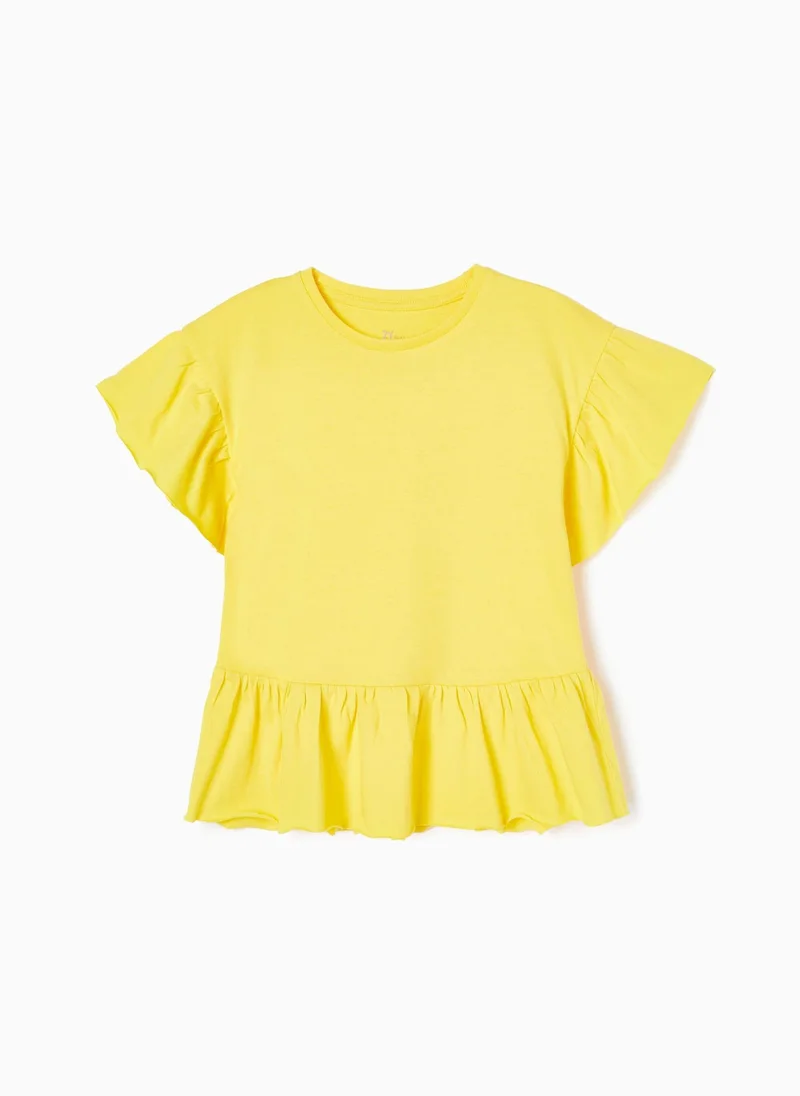 زيبي Cotton T-shirt with Frills for Girls