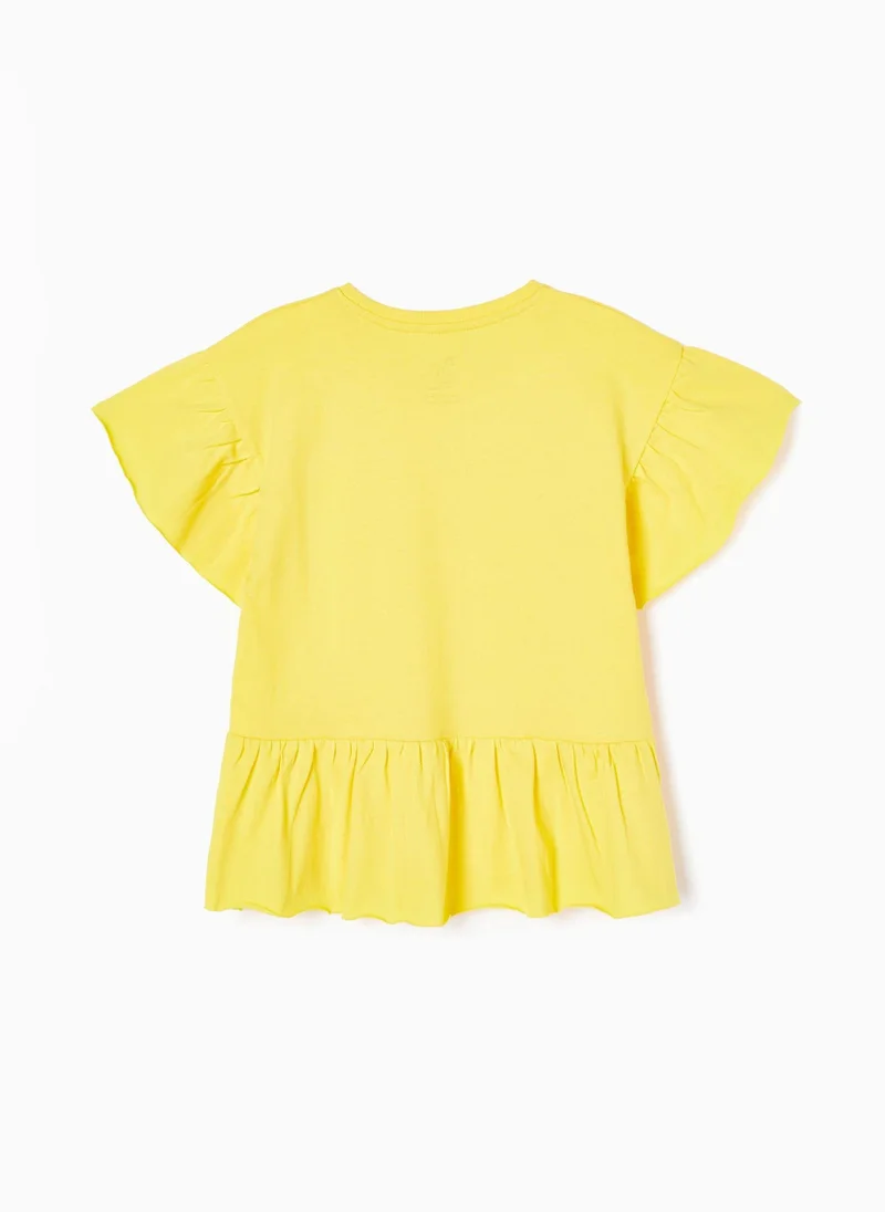 زيبي Cotton T-shirt with Frills for Girls