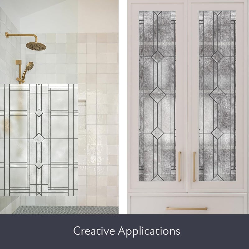 Artscape Geneva 24 x 36 Inch Window Film, Made in USA – Provides Privacy, Non-Adhesive, Textured Leaded Glass Pattern, UV Protection, Easy to Apply and Removable - Image 5