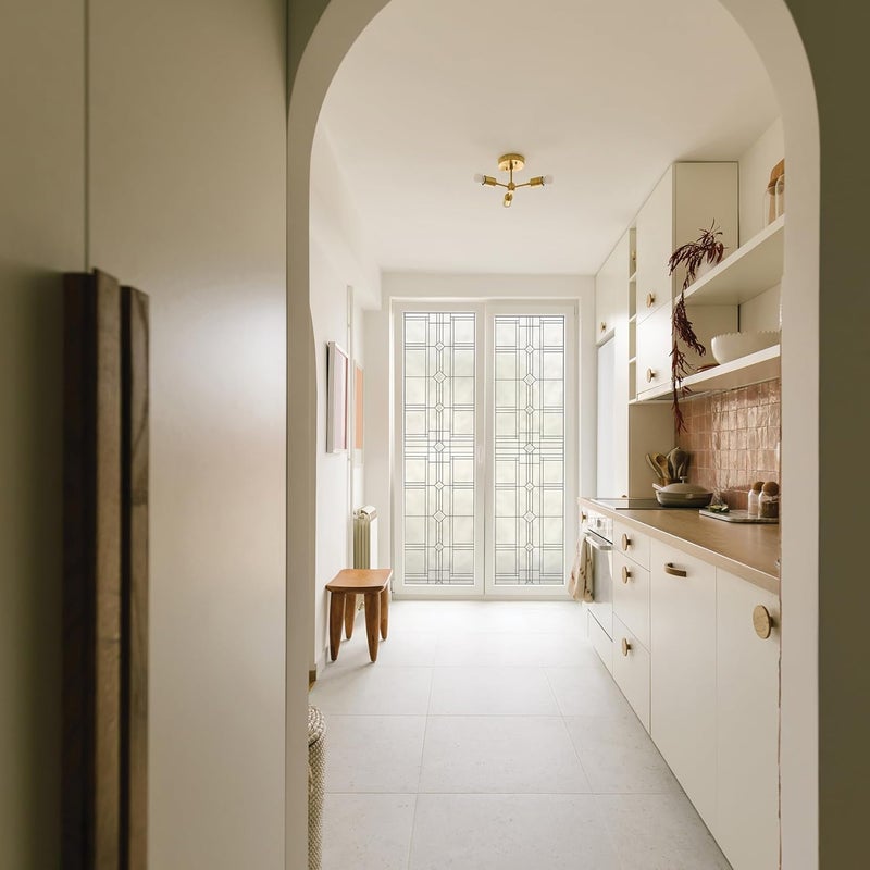 Artscape Geneva 24 x 36 Inch Window Film, Made in USA – Provides Privacy, Non-Adhesive, Textured Leaded Glass Pattern, UV Protection, Easy to Apply and Removable - Image 2