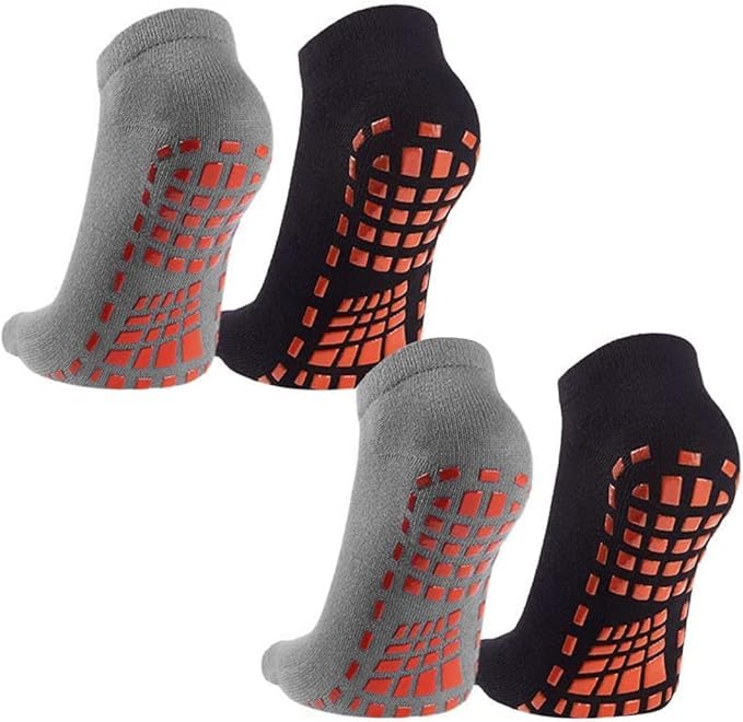WKLOUYHE Cotton Yoga Socks For Women&Men With Grips, Anti Non Slip Modern Slipper Socks For Ballet, Pilates, Hospital, Home, 2 Pairs Anti-Slip Prevention Grip Sock_Assorted Color,Free Size - Image 1