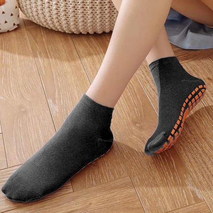 WKLOUYHE Cotton Yoga Socks For Women&Men With Grips, Anti Non Slip Modern Slipper Socks For Ballet, Pilates, Hospital, Home, 2 Pairs Anti-Slip Prevention Grip Sock_Assorted Color,Free Size - Image 4