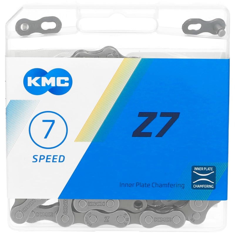 KMC Bike Chain Z7, High Performance Bicycle Chain, Quality & Highly Compatible with Chamfered Inner Plates, Shifting Performance Bicycle Chain, Multi-Speed Bike Chain, 1/2" X 3/32" - 114 Links