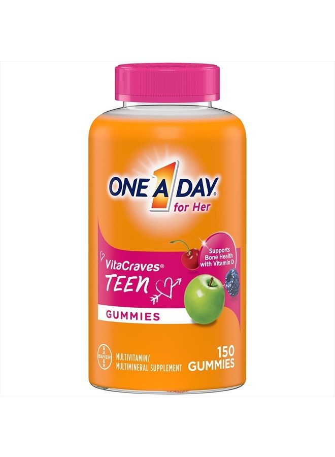 One A Day Teen for Her Multivitamin Gummies, Gummy Multivitamins with Vitamin A, C, D, E and Zinc for Immune Health Support, Physical Energy & more, 150 Count - Image 1