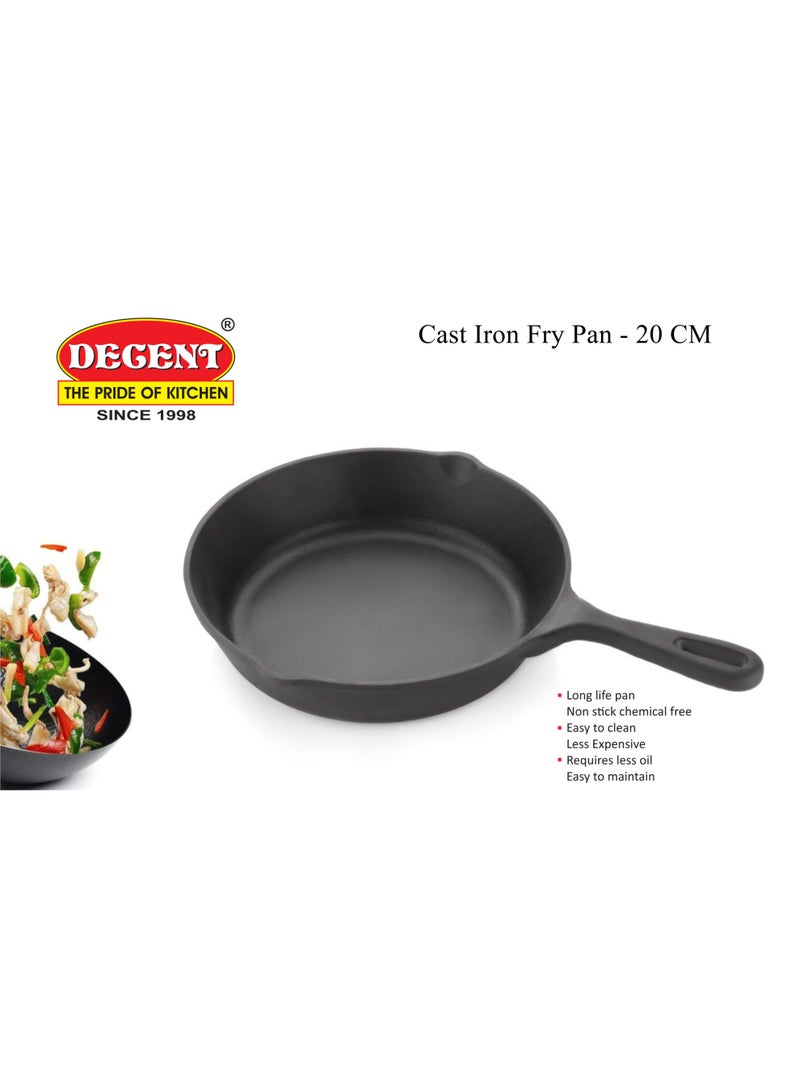 ديسينت طقم أواني طهي من الحديد الزهر مكون من مقلاة 20 سم وصينية خبز 26 سم | مُجهز مسبقًا | شديد التحمل، طهي صحي طبيعي | متوافق مع الغاز والحث والفرن | عرض مميز للمطبخ - Image 2