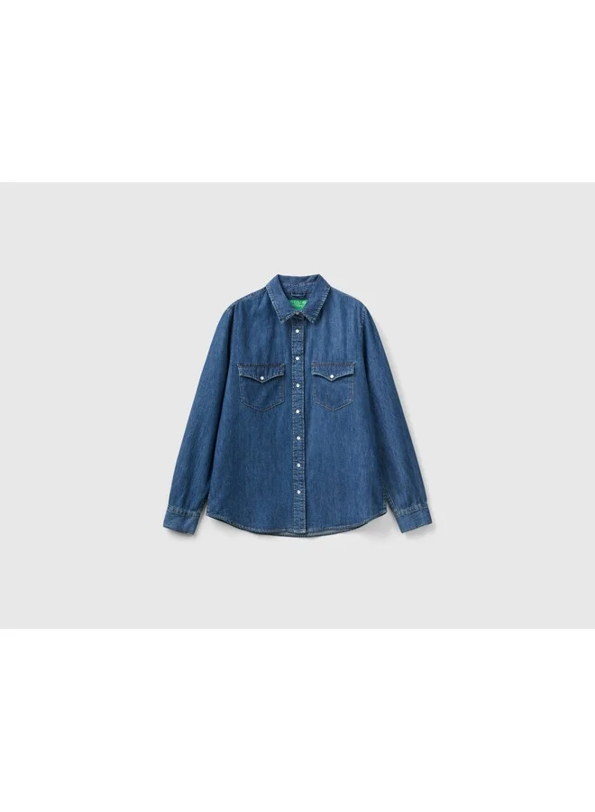 يونايتد كولورز أوف بينتيون Regular Fit Denim Shirt