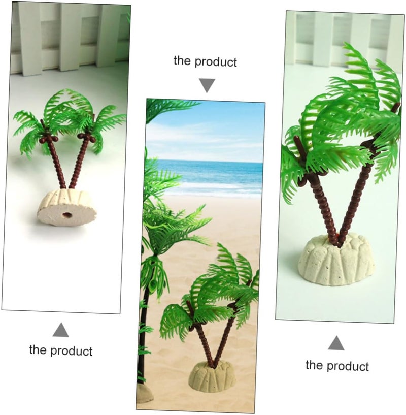12pcs Miniature Coconut Tree Aquarium Decor Soft Leaves Safe for Fish Shrimp for Aquatic Plants Landscape Elegant Fish Tank Decoration - Image 4
