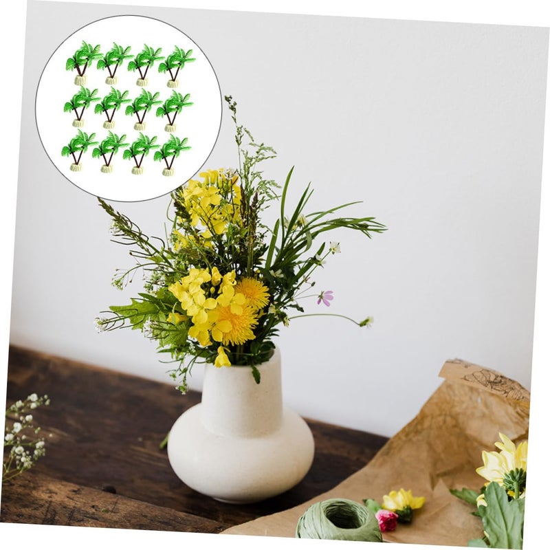 12pcs Miniature Coconut Tree Aquarium Decor Soft Leaves Safe for Fish Shrimp for Aquatic Plants Landscape Elegant Fish Tank Decoration - Image 2