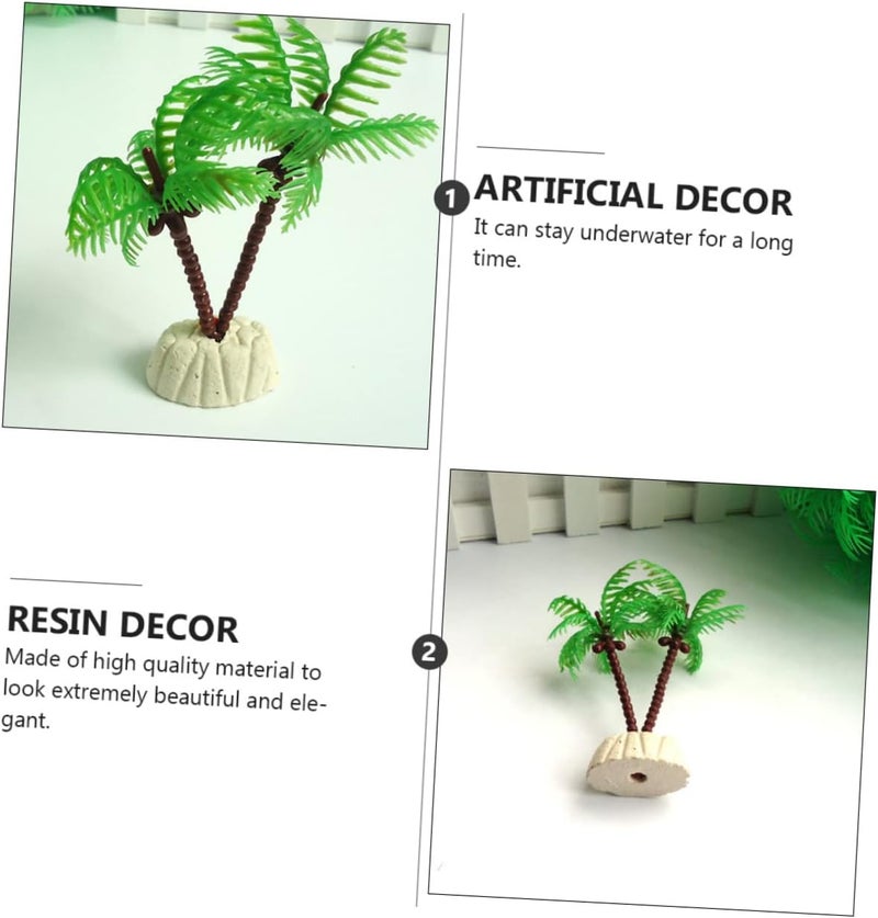 12pcs Miniature Coconut Tree Aquarium Decor Soft Leaves Safe for Fish Shrimp for Aquatic Plants Landscape Elegant Fish Tank Decoration - Image 5