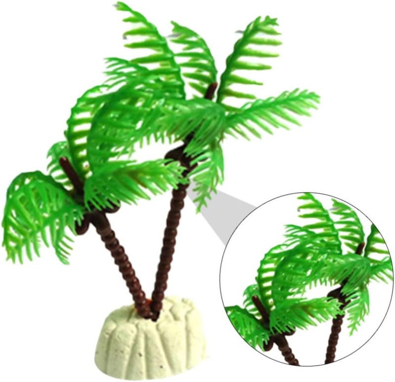 12pcs Miniature Coconut Tree Aquarium Decor Soft Leaves Safe for Fish Shrimp for Aquatic Plants Landscape Elegant Fish Tank Decoration - Image 3