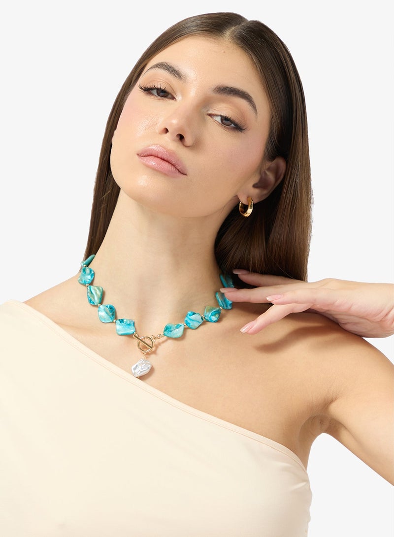 Ginger Sea Charm Resin Necklace - Image 1