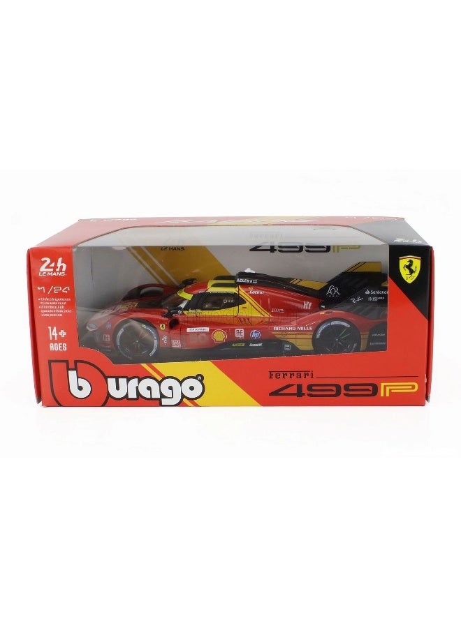 Bburago سيارة ببراغو ريسينغ 24 ساعة لومان هايبركار 2024 فيراري 499P #50 أنطونيو فوكو (1:24، أحمر) - Image 1