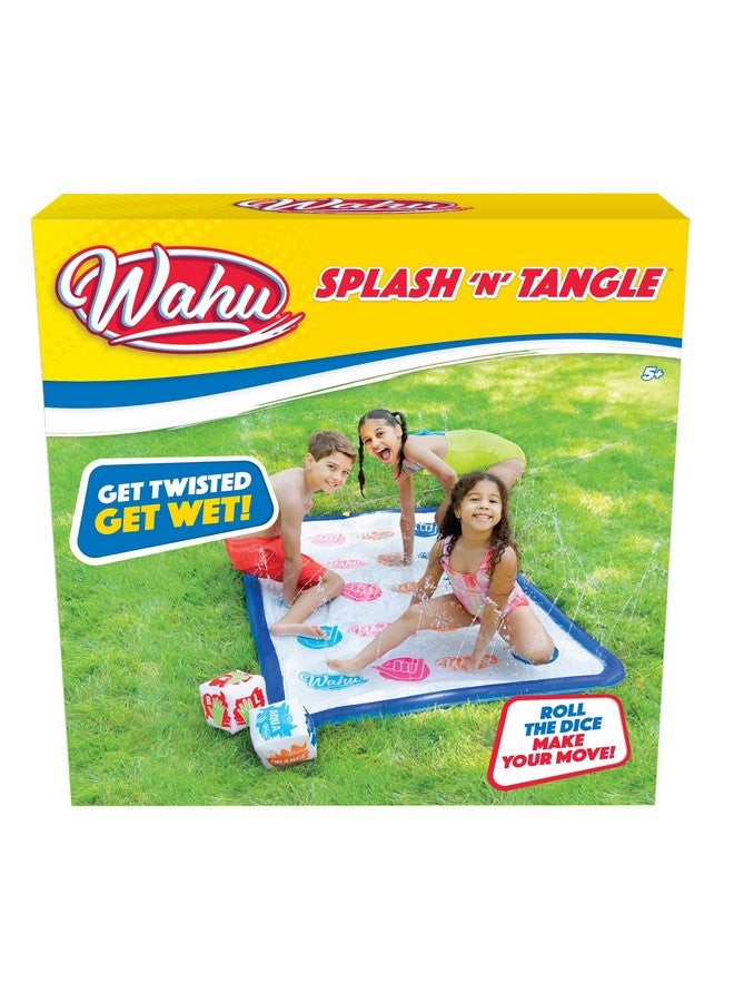 Wahu Splash 'N' Tangle Water Game for Kids Ages 5+ and Adults, Kids Outdoor Twister Water Game with Play Mat, Hose Connector, and 2 Dice, Multicolor - Image 1