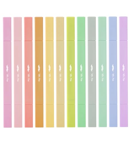 Mr. Pen Mr Pen Dual Tip Aesthetic Highlighters 12 pcs Chisel Fine Tip Cute Highlighters Assorted Colors for Journaling Highlighting Underlining Fast Dry Back to School Supplies - Image 1