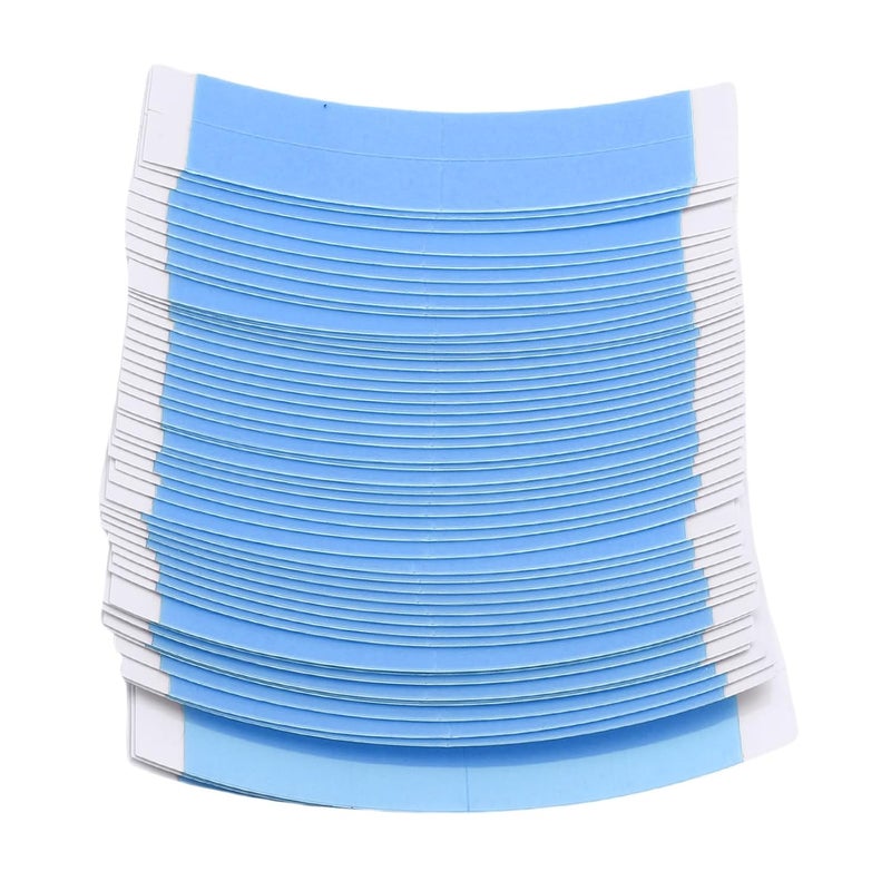 Qinlorgo Sweat Proof Wig Tape, Double Sided Adhesive Strong Hold Tape, PU Lace Front Wigs Toupees Hairpieces, Ideal for Wigs, 50 Pcs (Blue) - Image 2
